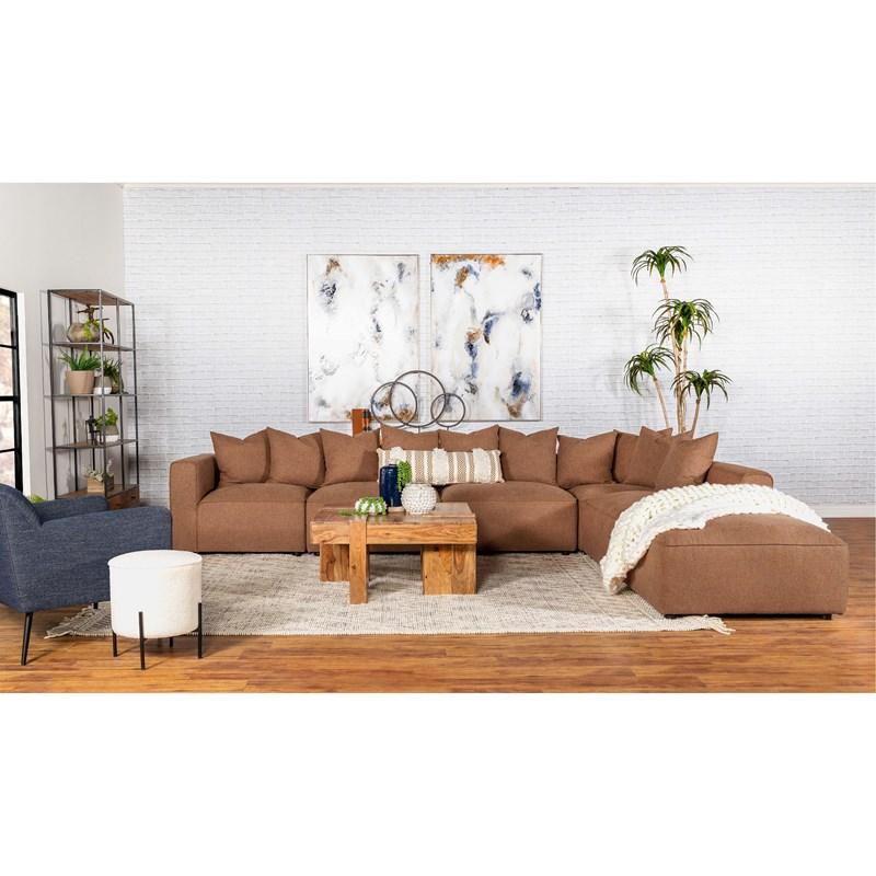 Large Picture of Coaster Furniture Jennifer 551591-SET 6 pc Tight Seat Modular Sectional - Terracotta