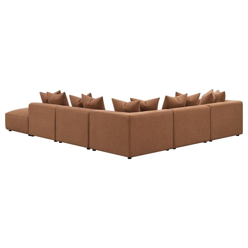 Large Picture of Coaster Furniture Jennifer 551591-SET 6 pc Tight Seat Modular Sectional - Terracotta