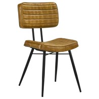 Coaster Furniture Misty 110642 Leather Upholstered Dining Side Chair - Camel (Dining Seating - Chairs)
