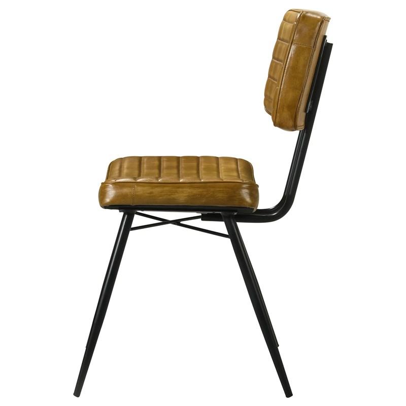 Large Picture of Coaster Furniture Misty 110642 Leather Upholstered Dining Side Chair - Camel
