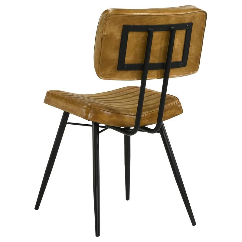 Large Picture of Coaster Furniture Misty 110642 Leather Upholstered Dining Side Chair - Camel