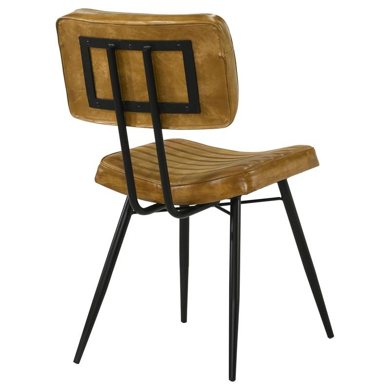 Large Picture of Coaster Furniture Misty 110642 Leather Upholstered Dining Side Chair - Camel