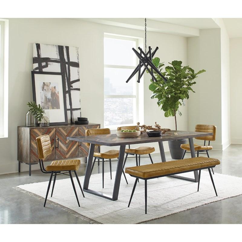 Large Picture of Coaster Furniture Misty 110642 Leather Upholstered Dining Side Chair - Camel