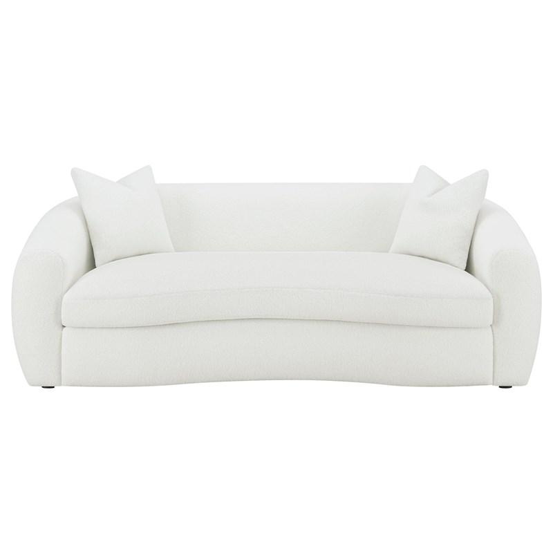 Large Picture of Coaster Furniture Isabella 509871 Faux Sheepskin Upholstered Sofa - Natural
