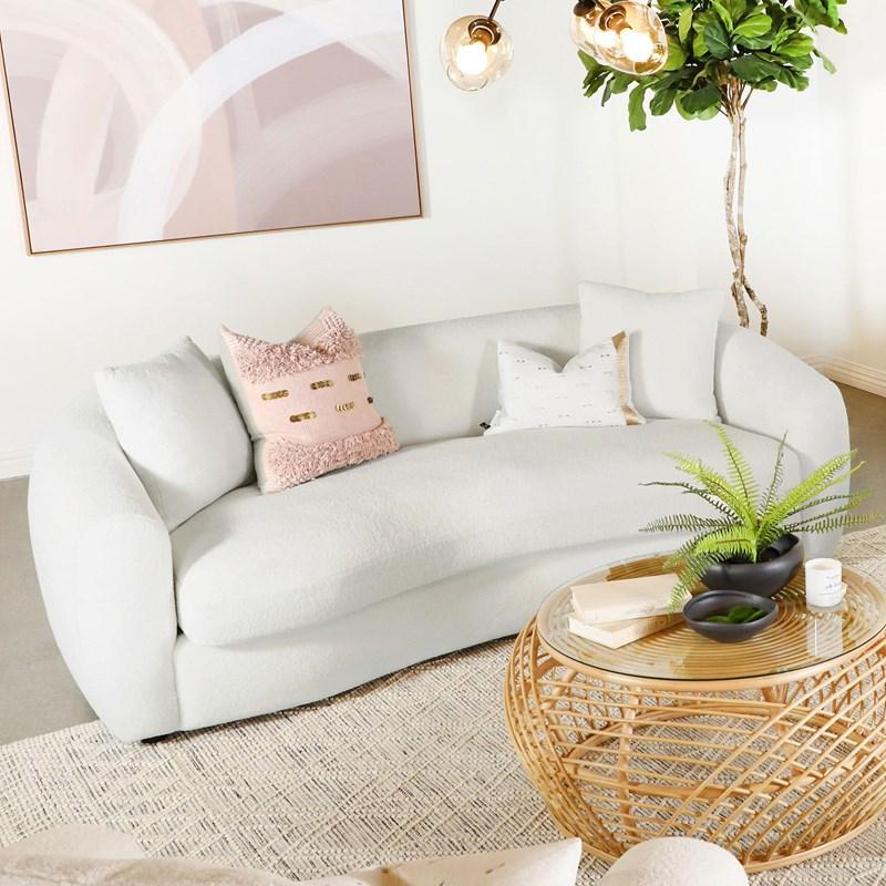 Large Picture of Coaster Furniture Isabella 509871 Faux Sheepskin Upholstered Sofa - Natural