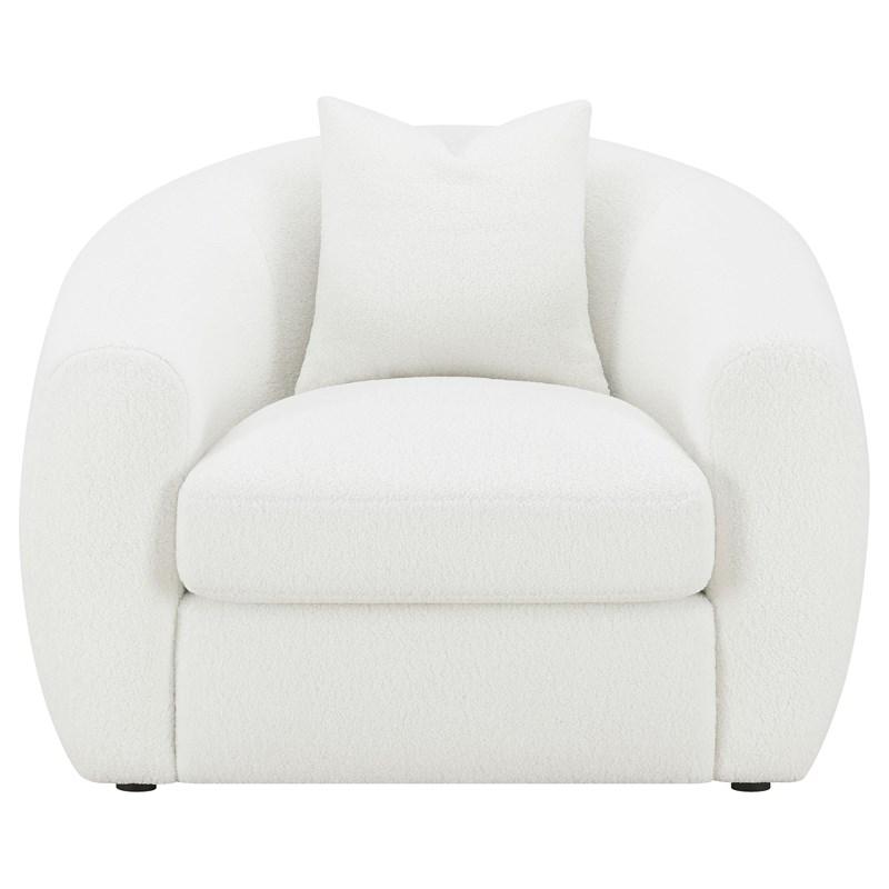 Large Picture of Coaster Furniture Isabella 509873 Faux Sheepskin Upholstered Accent Chair - Natural