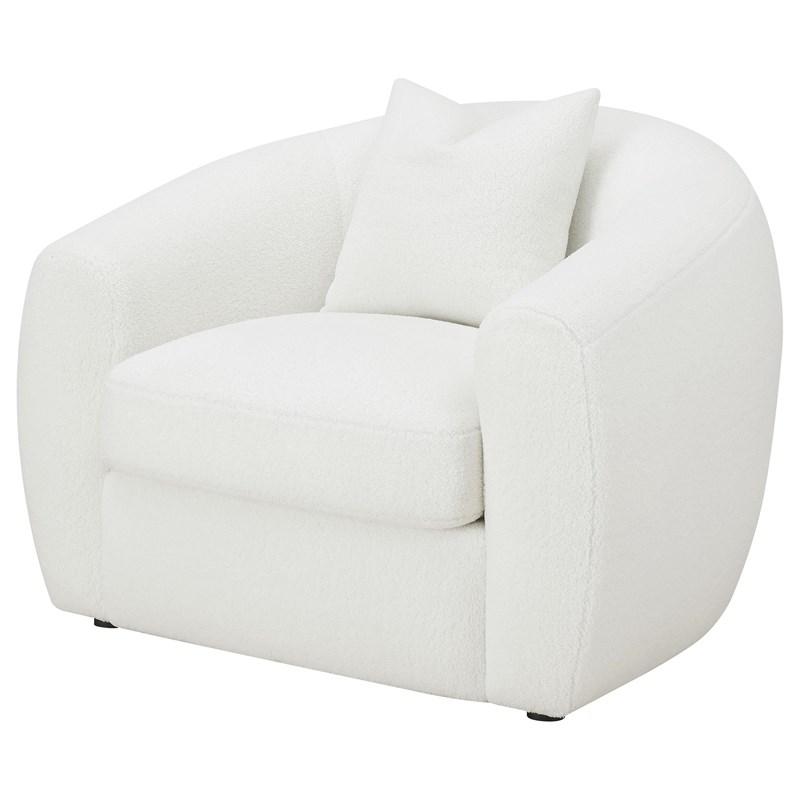 Large Picture of Coaster Furniture Isabella 509873 Faux Sheepskin Upholstered Accent Chair - Natural