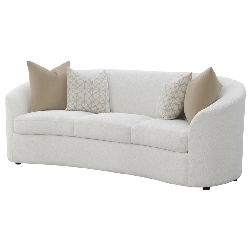Large Picture of Coaster Furniture Rainn 509171 Boucle Upholstered Sloped Arm Sofa - Latte