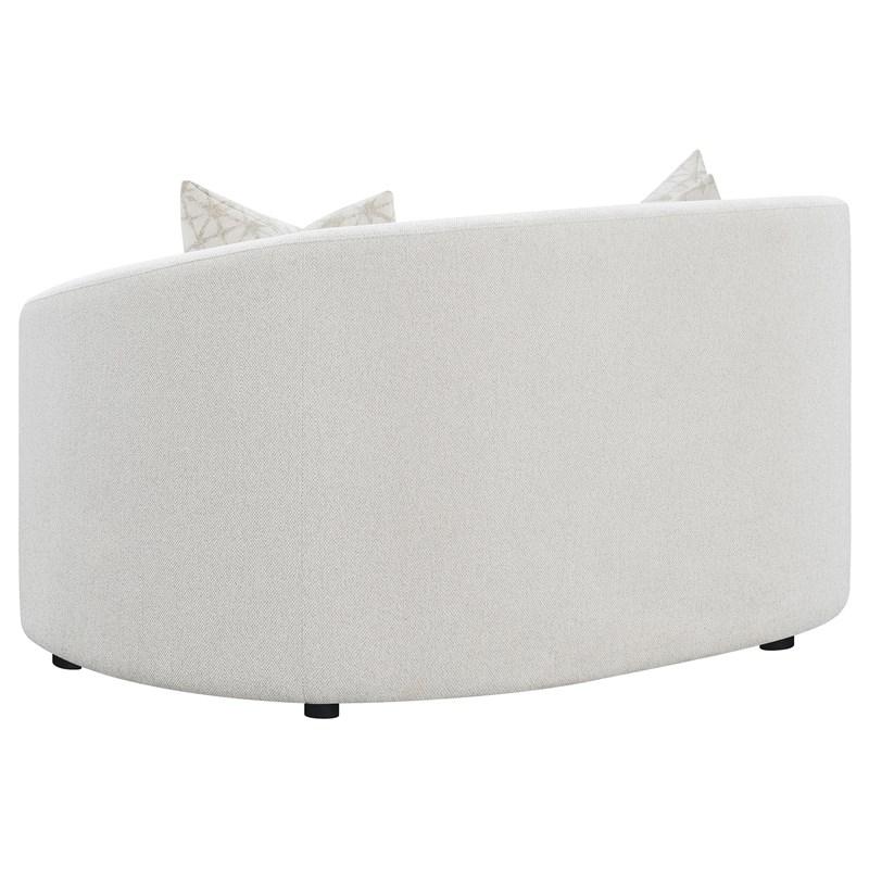 Large Picture of Coaster Furniture Rainn 509172 Boucle Upholstered Sloped Arm Loveseat - Latte