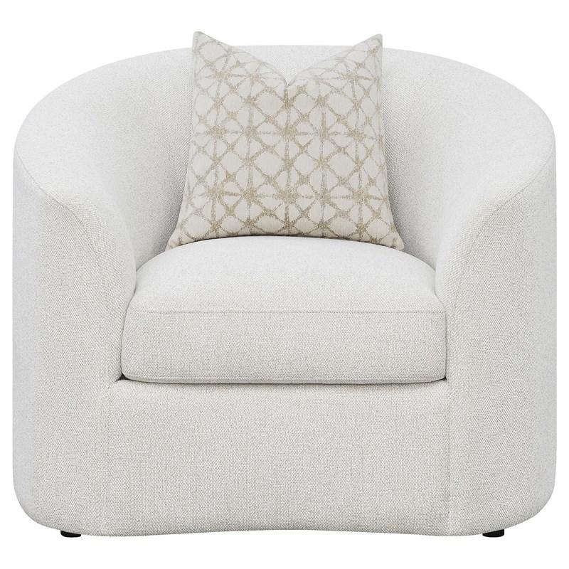 Large Picture of Coaster Furniture Rainn 509173 Boucle Upholstered Sloped Arm Accent Chair - Latte