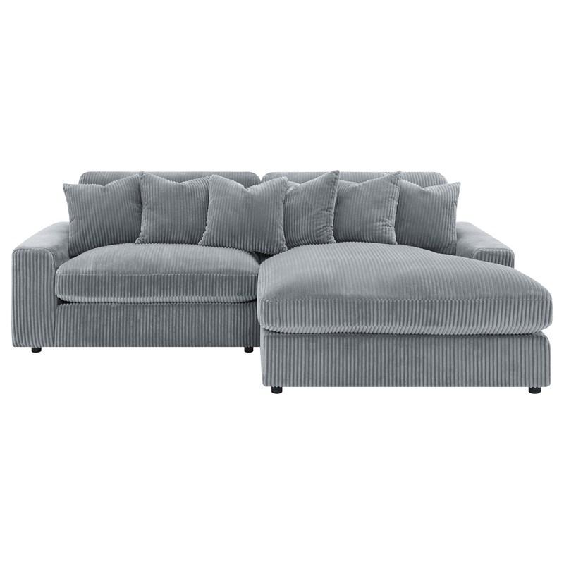 Large Picture of Coaster Furniture Blaine 509900 Upholstered Reversible Chaise Sectional Sofa - Fog