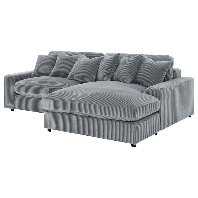 Large Picture of Coaster Furniture Blaine 509900 Upholstered Reversible Chaise Sectional Sofa - Fog