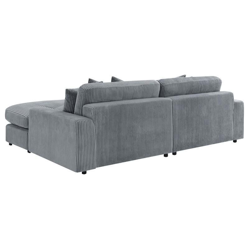 Large Picture of Coaster Furniture Blaine 509900 Upholstered Reversible Chaise Sectional Sofa - Fog