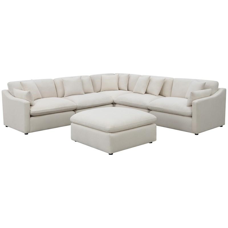 Large Picture of Coaster Furniture Hobson 551453 Square Upholstered Ottoman - Ivory