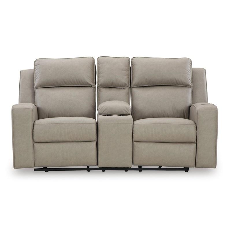 Large Picture of Signature Design by Ashley Lavenhorne 6330794C Double Reclining Loveseat with Console