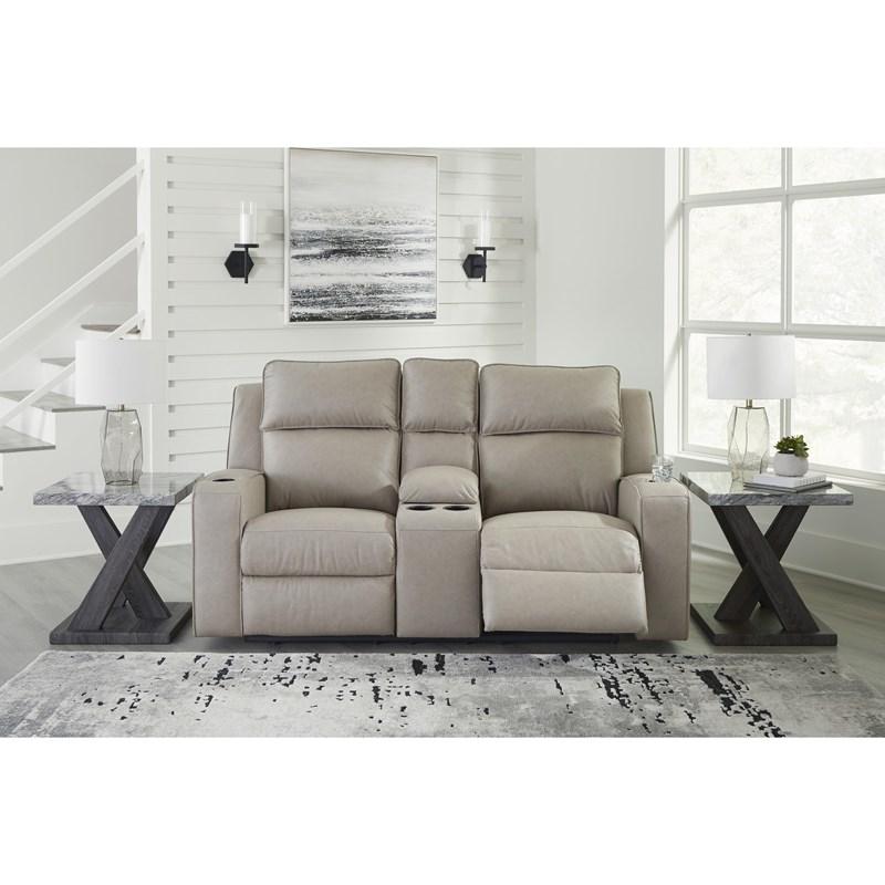 Large Picture of Signature Design by Ashley Lavenhorne 6330794C Double Reclining Loveseat with Console