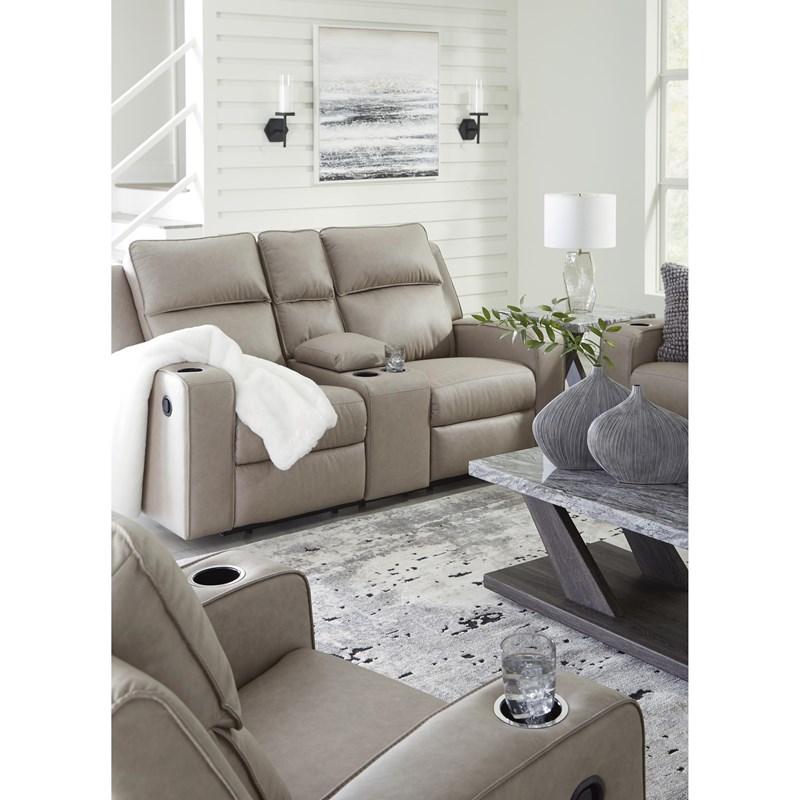 Large Picture of Signature Design by Ashley Lavenhorne 6330794C Double Reclining Loveseat with Console