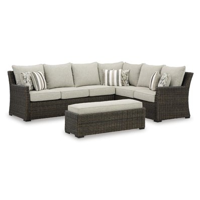 Signature Design by Ashley Brook Ranch P465-822 Sofa Sectional/Bench with Cushion