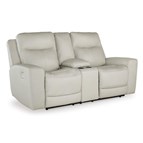 Signature Design by Ashley Mindanao U5950518C Power Reclining Loveseat with Console and Adjustable Headrest