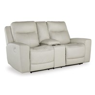 Signature Design by Ashley Mindanao U5950518C Power Reclining Loveseat with Console and Adjustable Headrest (Loveseats - Power Recline)