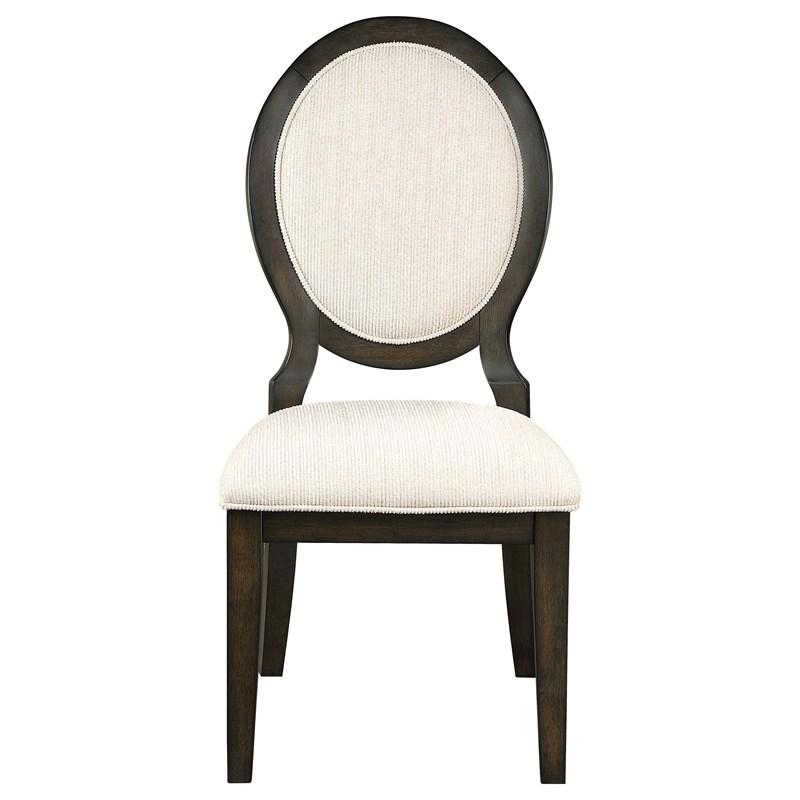 Large Picture of Coaster Furniture Twyla 115102 Oval Back Dining Side Chair - Dark Cocoa
