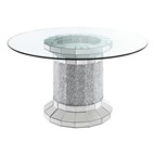 Coaster Furniture Ellie 115551 Cylinder Pedestal Glass Top Dining Table - Mirror