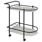 Coaster Furniture Desiree 181376 2-tier Faux Marble Shelf Metal Bar Cart - Black