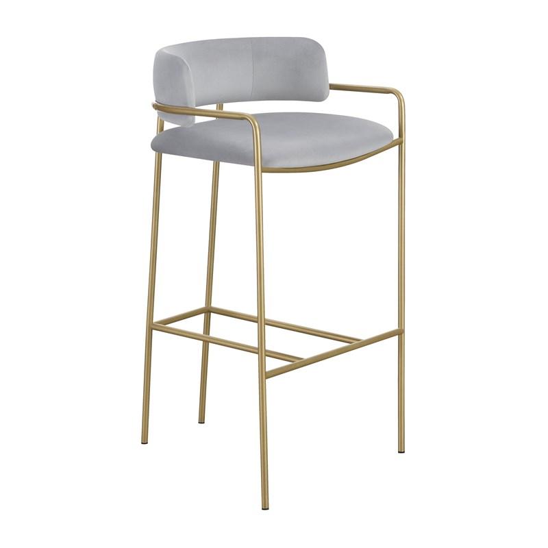 Coaster Furniture Comstock 182160 Upholstered Low Back Stool - Grey and Gold