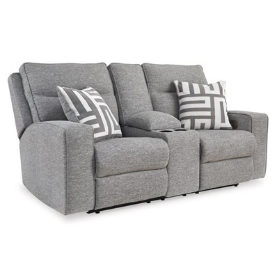 Signature Design by Ashley Biscoe 9050318 Power Reclining Loveseat with Console and Adjustable Headrest