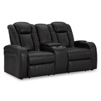 Signature Design by Ashley Caveman Den 9070318 Power Reclining Loveseat with Console and Adjustable Headrest