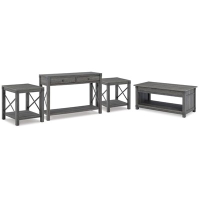 Signature Design by Ashley Freedan T175T2 Lift-top Coffee Table, 2 End Tables and Console