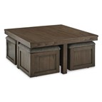Signature Design by Ashley Boardernest T738-20 Cocktail Table with 4 Stools
