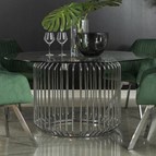 Coaster Furniture Veena 193430BG Round 60-inch Glass Top Metal Dining Table - Chrome