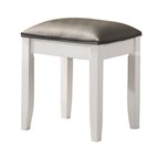 Coaster Furniture Felicity 203507STL Upholstered Vanity Stool - Metallic and Glossy White