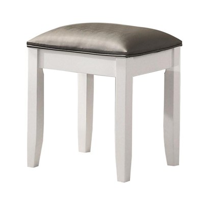 Coaster Furniture Felicity 203507STL Upholstered Vanity Stool - Metallic and Glossy White