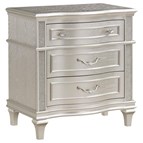 Coaster Furniture Evangeline 223392 3-Drawer Nightstand - Silver Oak