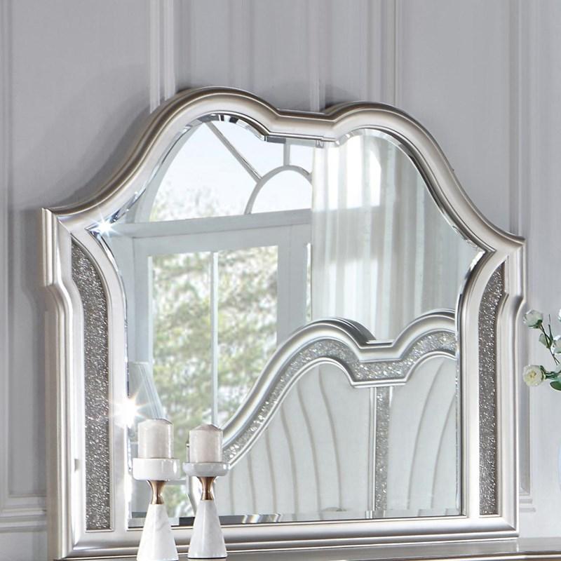 Large Picture of Coaster Furniture Evangeline 223394 Dresser Mirror - Silver Oak