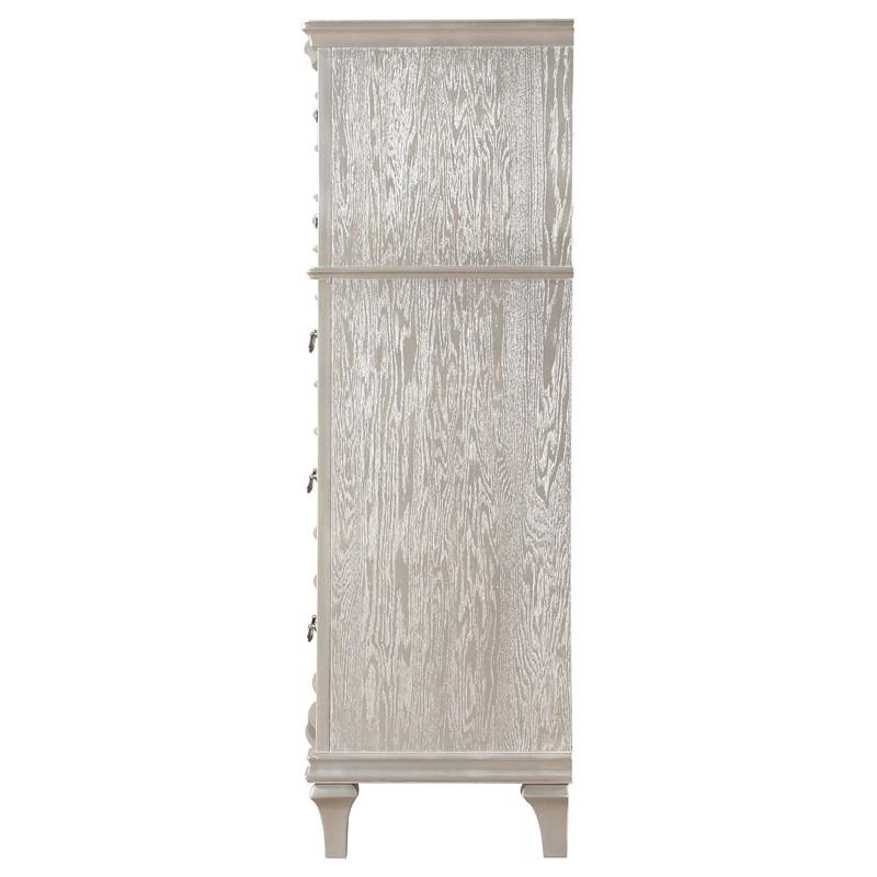Large Picture of Coaster Furniture Evangeline 223395 6-Drawer Bedroom Chest - Silver Oak