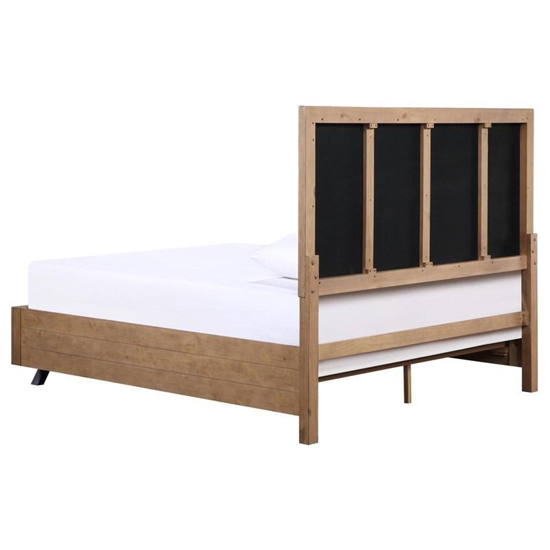 Large Picture of Coaster Furniture Taylor 223421KE Upholstered Eastern King Panel Bed - Light Honey Brown/Grey