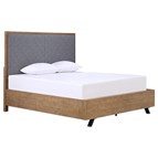 Coaster Furniture Taylor 223421Q Upholstered Queen Panel Bed - Light Honey Brown/Grey