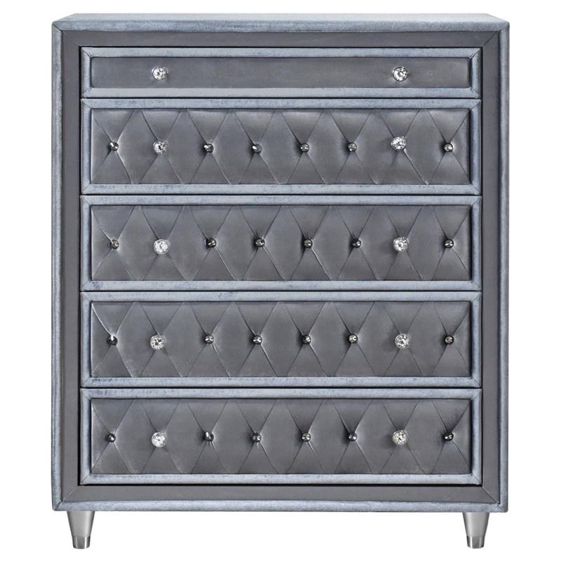 Large Picture of Coaster Furniture Antonella 223585 Chest - Silver Grey