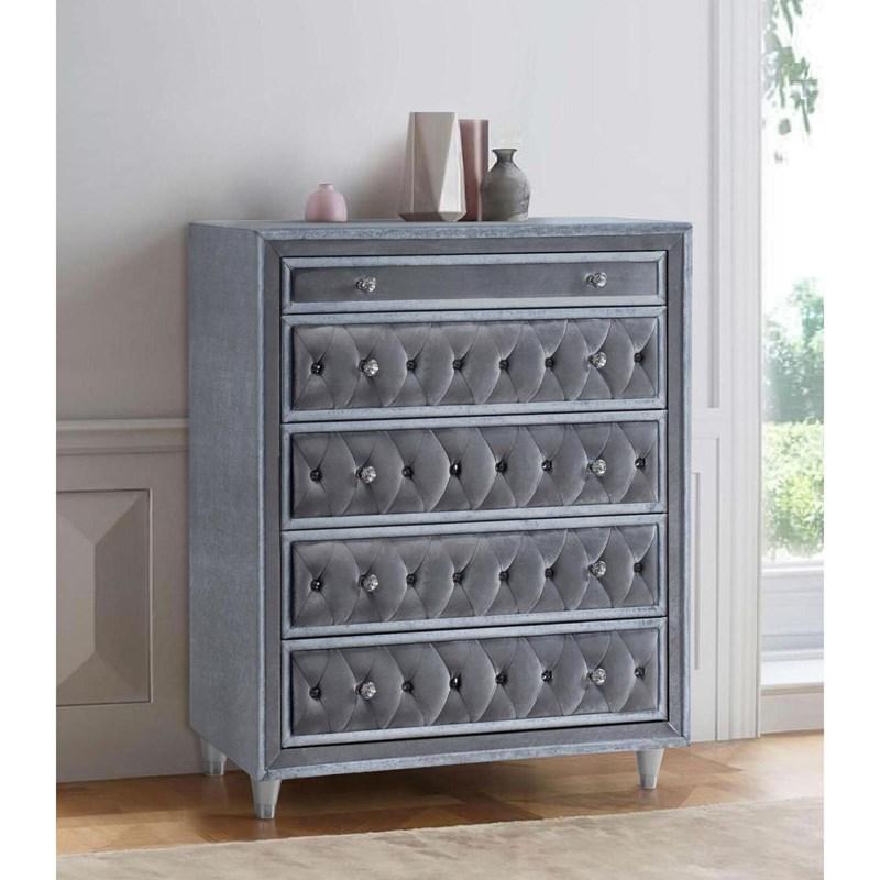 Large Picture of Coaster Furniture Antonella 223585 Chest - Silver Grey