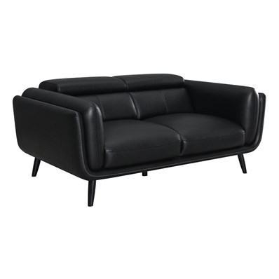 Coaster Furniture Shania 509922 Track Arms Loveseat with Tapered Legs - Black