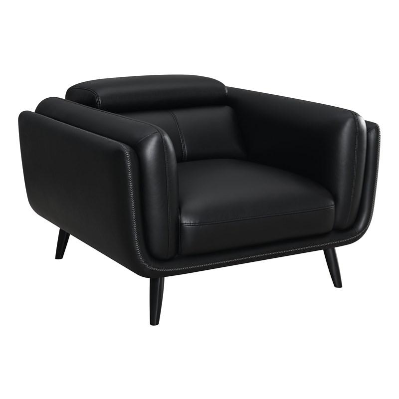 Large Picture of Coaster Furniture Shania 509923 Track Arms Chair with Tapered Legs - Black