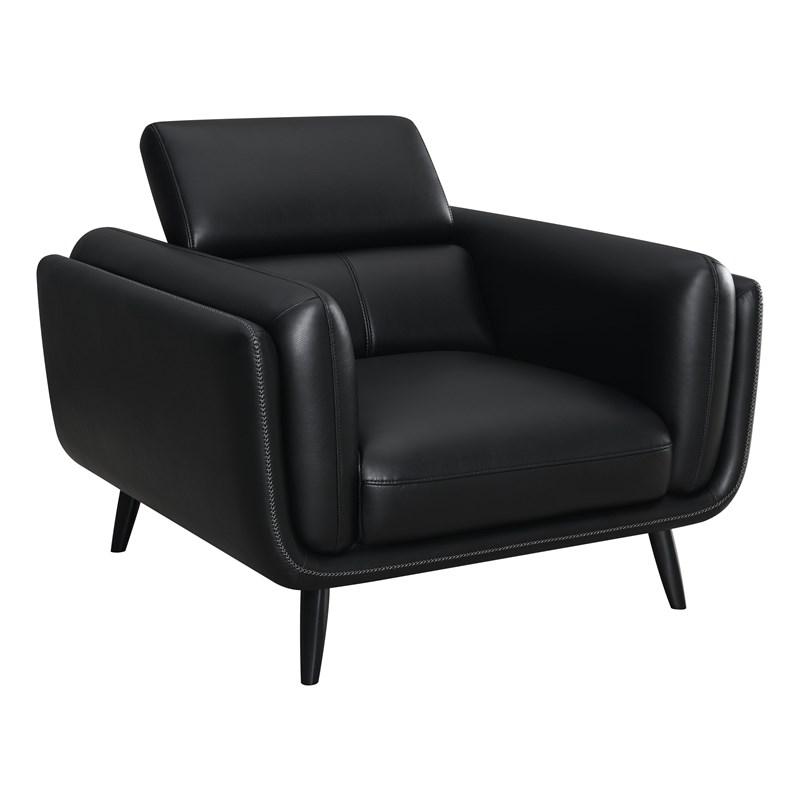 Large Picture of Coaster Furniture Shania 509923 Track Arms Chair with Tapered Legs - Black