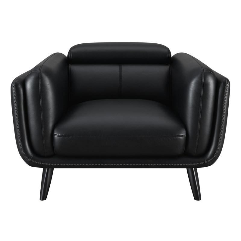 Large Picture of Coaster Furniture Shania 509923 Track Arms Chair with Tapered Legs - Black