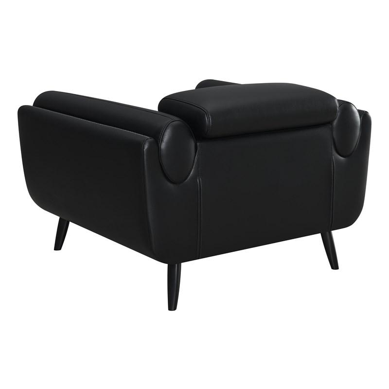 Large Picture of Coaster Furniture Shania 509923 Track Arms Chair with Tapered Legs - Black