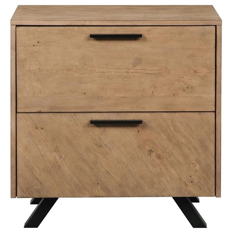 Large Picture of Coaster Furniture Taylor 223422 2-Drawer Rectangular Nightstand with Dual USB Ports - Light Honey Brown