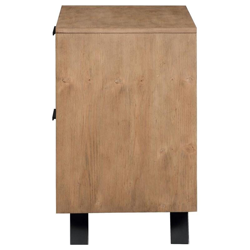 Large Picture of Coaster Furniture Taylor 223422 2-Drawer Rectangular Nightstand with Dual USB Ports - Light Honey Brown