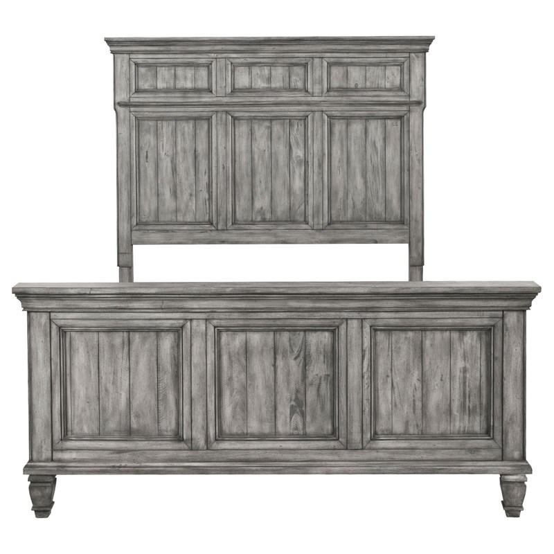 Large Picture of Coaster Furniture Avenue 224031Q Queen Panel Bed - Grey